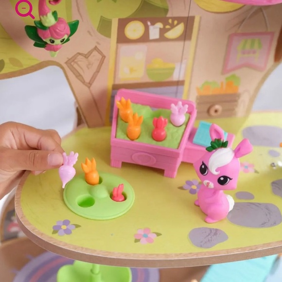 KidKraft Lil Green World Wooden Market Treehouse Play Set with 26 Accessories - Picture 5 of 10